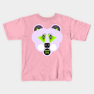 Grizzly Bear Face, Pale Green Kids T-Shirt